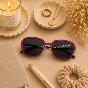 Interface Canada Women's Sunglasses Clip On Pink Gunmetal Unique Frames